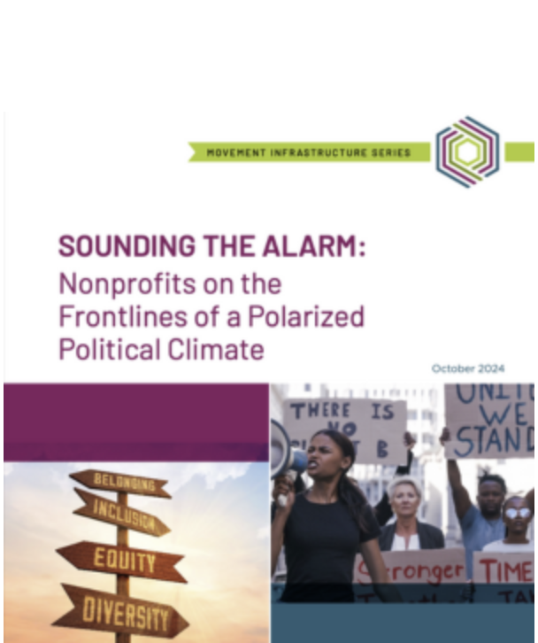 report cover featuring a group of protestors and a DEI themed sign.