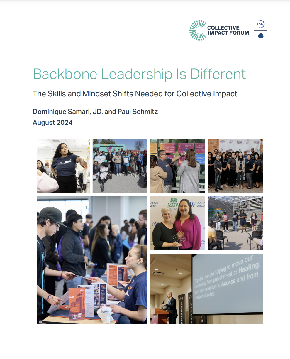 report cover featuring a collage of community development practitioners