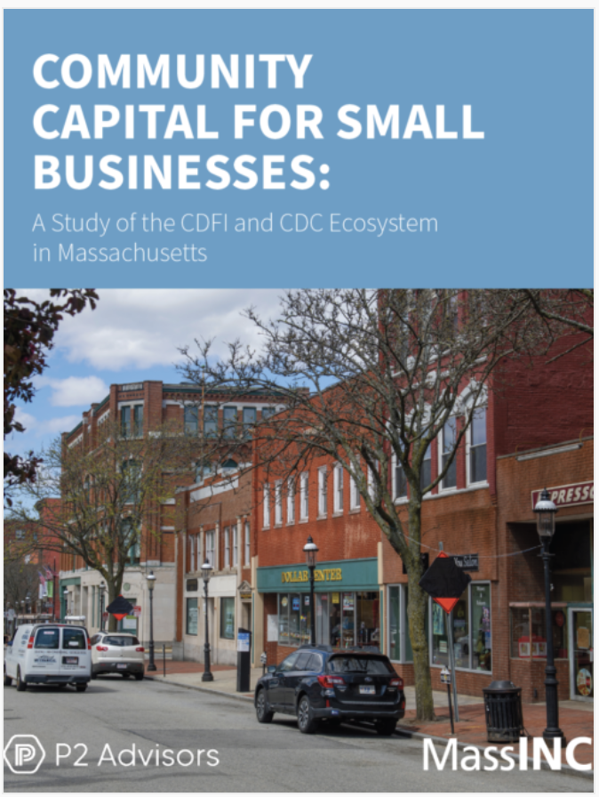 report cover featuring the title over a photo of a main street in a small city.